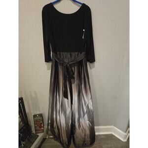 S.L. Fashions Women's 3/4 Sleeve Ombre Satin Ball Gown Size 16